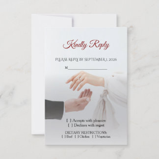 Elegante weiße Foto-Hochzeits-RSVP-Antwortkarte Einladung