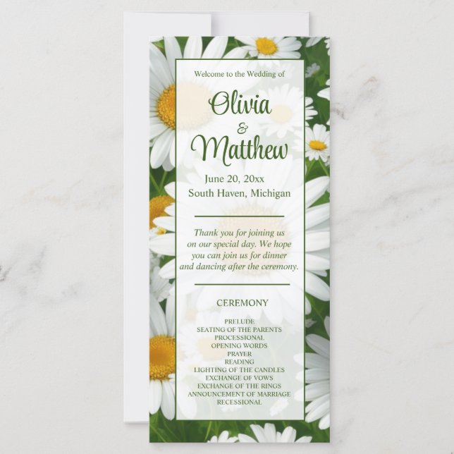 Elegante weiße Gänseblumen (Vorderseite)