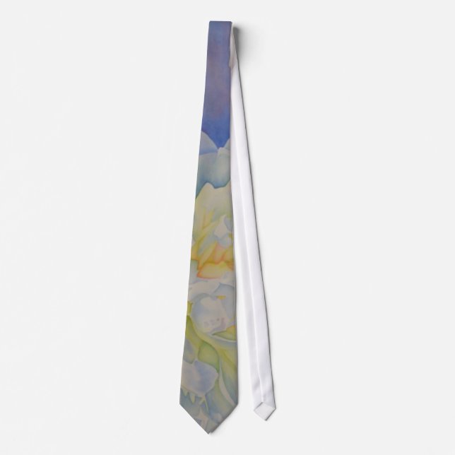 Elegante, weiße, gelbe Perle mit blühender Wasserf Krawatte (Vorderseite)