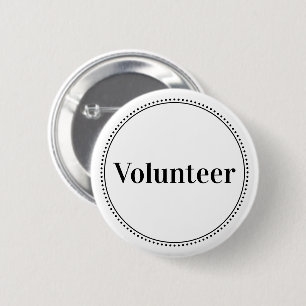 Elegante weiße gepunktete Rand-Volunteer-Buttons Button