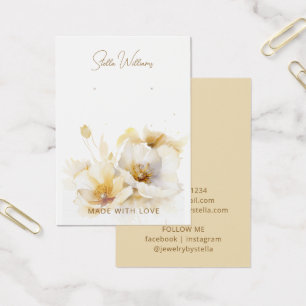 Elegante weiße Gold-Blumen-Ohrhänger-Display-Karte