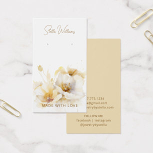 Elegante weiße Gold-Blumen-Ohrhänger-Display-Karte