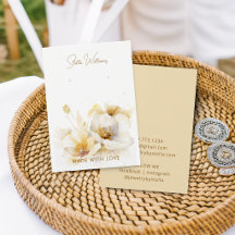 Elegante weiße Gold-Blumen-Ohrhänger-Display-Karte