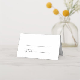 Elegante weiße Hochzeit geklappt Platzkarte