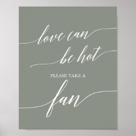 Elegante weiße Liebe kann heißen Hochzeitsfan sein Poster