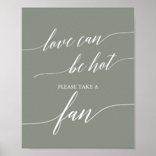 Elegante weiße Liebe kann heißen Hochzeitsfan sein Poster