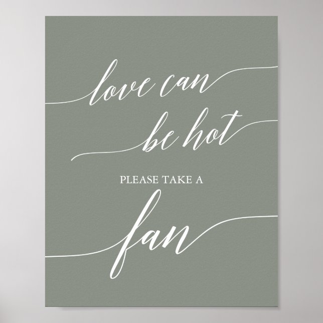 Elegante weiße Liebe kann heißen Hochzeitsfan sein Poster (Vorne)