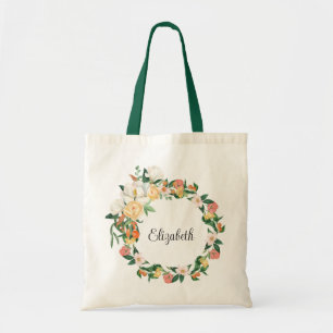 Elegante weiße Magnolien und Kumquats Brautjungfer Tragetasche