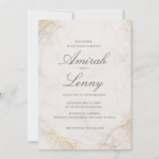 Elegante weiße Marmor-Hochzeitseinladung Hintergru Einladung