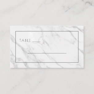 Elegante weiße Marmorlinien Platzkarte
