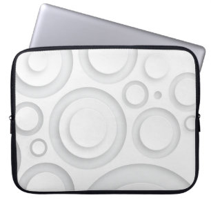 Elegante weiße monochrome Kreise Laptopschutzhülle