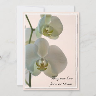Elegante weiße Orchideen auf rosa Hochzeit Einladung