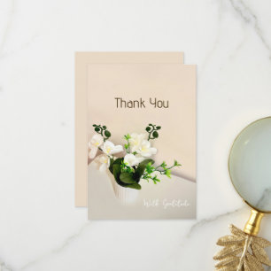 Elegante weiße Orchideen-Blumen-Dankeschön-Karte Dankeskarte