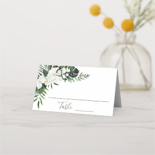 Elegante weiße Orchideen bohemian Blumen Hochzeit  Platzkarte