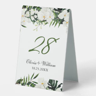 Elegante weiße Orchideen bohemian Hochzeit  Tischaufsteller