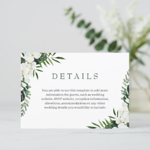 Elegante Weiße Orchideen Bohemische Hochzeiten Det Begleitkarte
