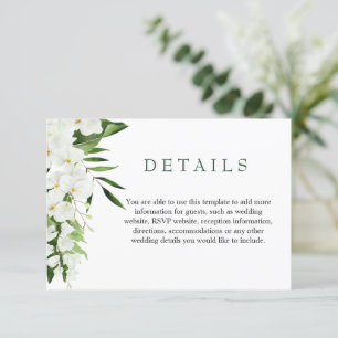 Elegante Weiße Orchideen Bohemische Hochzeiten Det Begleitkarte