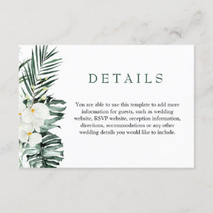 Elegante Weiße Orchideen Bohemische Hochzeiten Det Begleitkarte