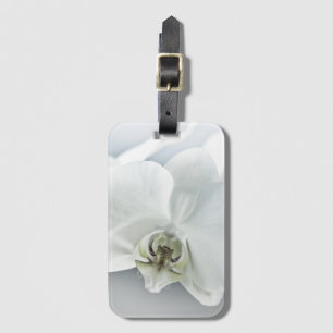 Elegante weiße Orchideen-Botanik-Kunst Gepäckanhänger