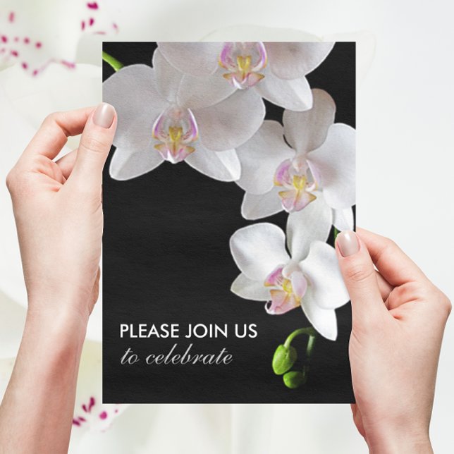 Elegante weiße Orchideen Einladungen für Hochzeite (Von Creator hochgeladen)