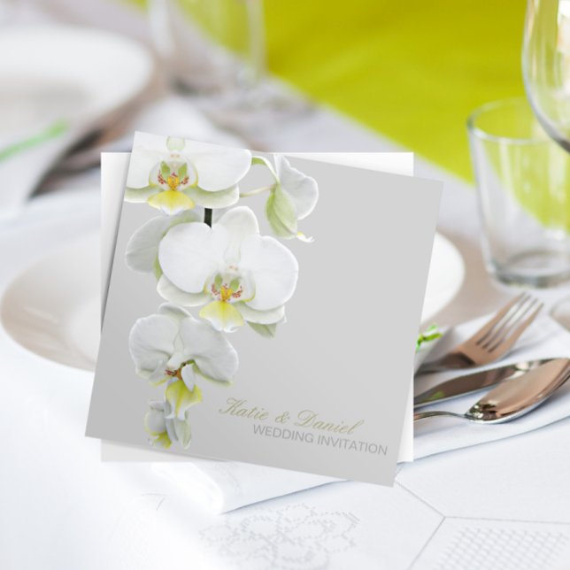 Elegante weiße Orchideen Einladungen für Hochzeite (Von Creator hochgeladen)