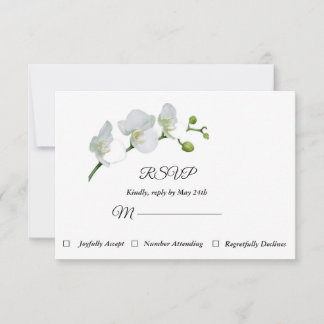 Elegante weiße Orchideen RSVP-Karte RSVP Karte