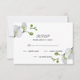 Elegante weiße Orchideen RSVP-Karte RSVP Karte