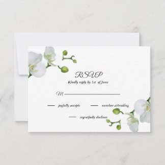 Elegante weiße Orchideen RSVP-Karte RSVP Karte
