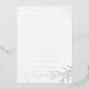 Elegante weiße Party-Folie-Einladung Folieneinladung
