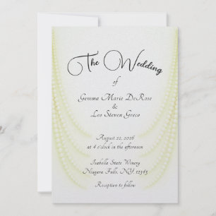 Elegante weiße Perlen Hochzeitseinladung Einladung