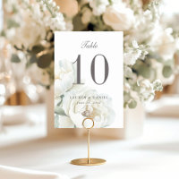 Elegante weiße Pfingstrosen-Hochzeitstisch-Nummer