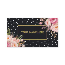 Elegante weiße Polka mit goldenem Rahmen und Rosen