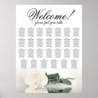 Elegante weiße Rose 27 Tisch Hochzeit Sitzordnung