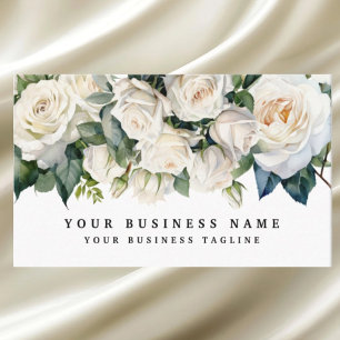 Elegante weiße Rosen Blumen Floral Visitenkarte