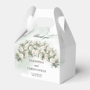 Elegante weiße Rosen Florale Garten Grünzeug Hochz Geschenkschachtel
