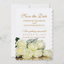 Elegante weiße Rosen Hochzeit Speichern Sie die Da
