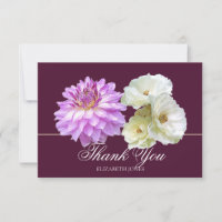 Elegante weiße Rosen lila Dahlie Chic Danke