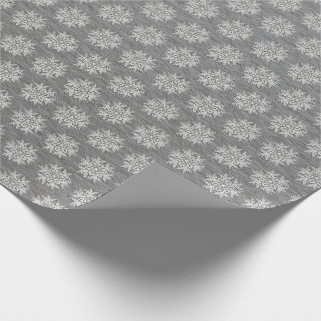 Elegante weiße Schneeflocken Minimalistisch Geschenkpapier (Ecke)