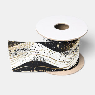 Elegante, weiße schwarze Streifen Satinband