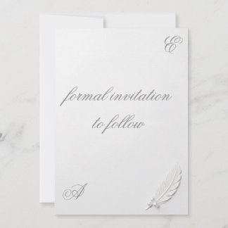 Elegante weiße & silberne florale Save-the-Date-Ka Einladung