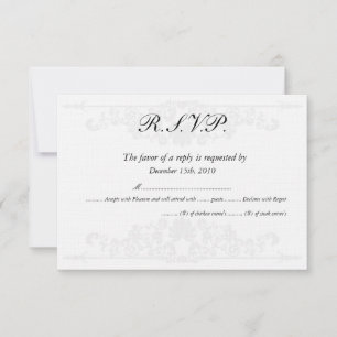 Elegante weiße/silberne Hochzeits-RSVP-Karten Einladung