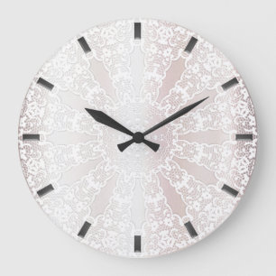 Elegante weiße Spitzen-Wand-Uhr Große Wanduhr