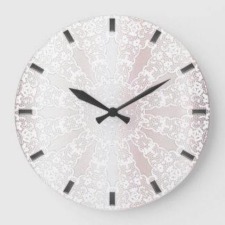 Elegante weiße Spitzen-Wand-Uhr Große Wanduhr