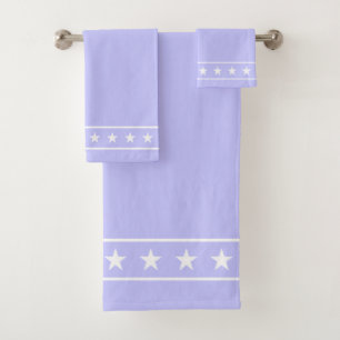 Elegante weiße Sterne auf hellblau Badhandtuch Set