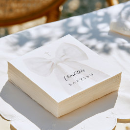 Elegante weiße Taufe Schleife Serviette
