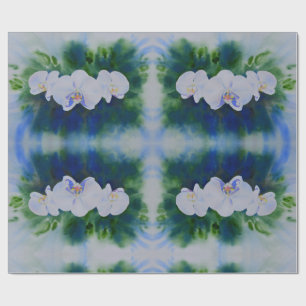Elegante, weiße tropische Boho-Orchideen Geschenkpapier