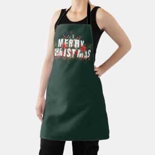 Elegante weiße Typografie Frohe Weihnachten Schürze
