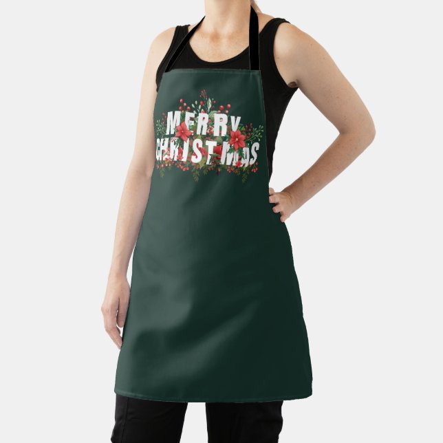 Elegante weiße Typografie Frohe Weihnachten Schürze (InSitu)