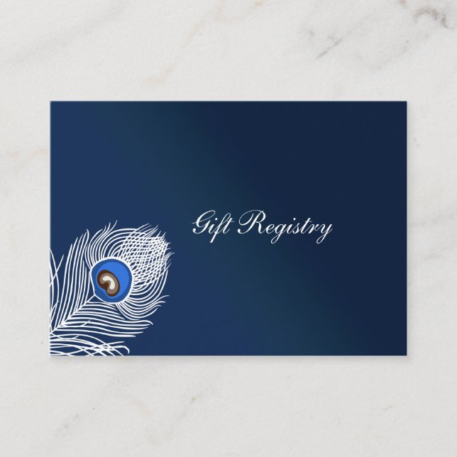Elegante weiße und blaue Giftkarten Begleitkarte (Vorderseite)