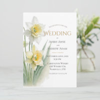 Elegante weiße und gelbe Daffodien Hochzeit